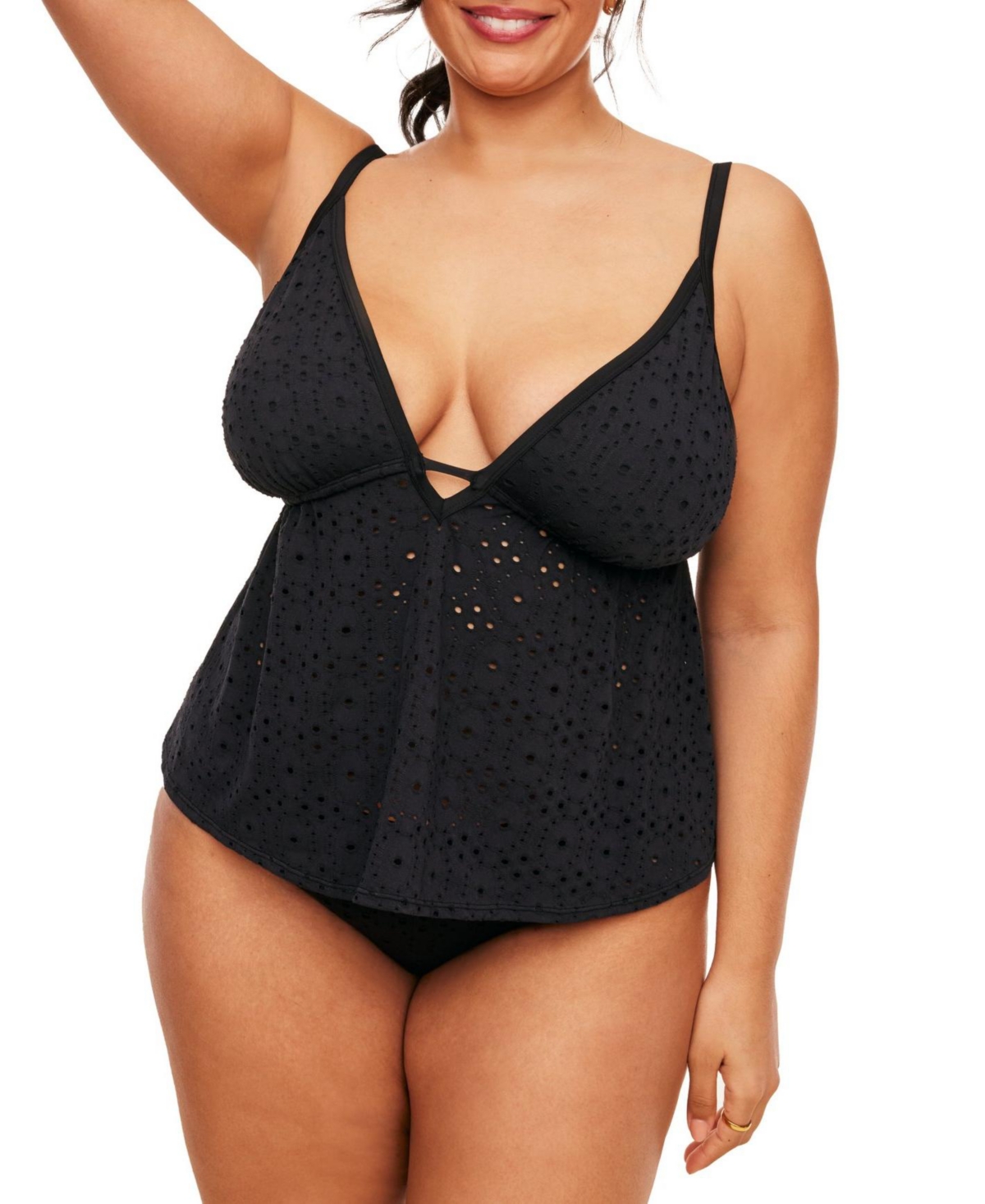 Plus Size Bailee Swimwear Tankini Top - Black
