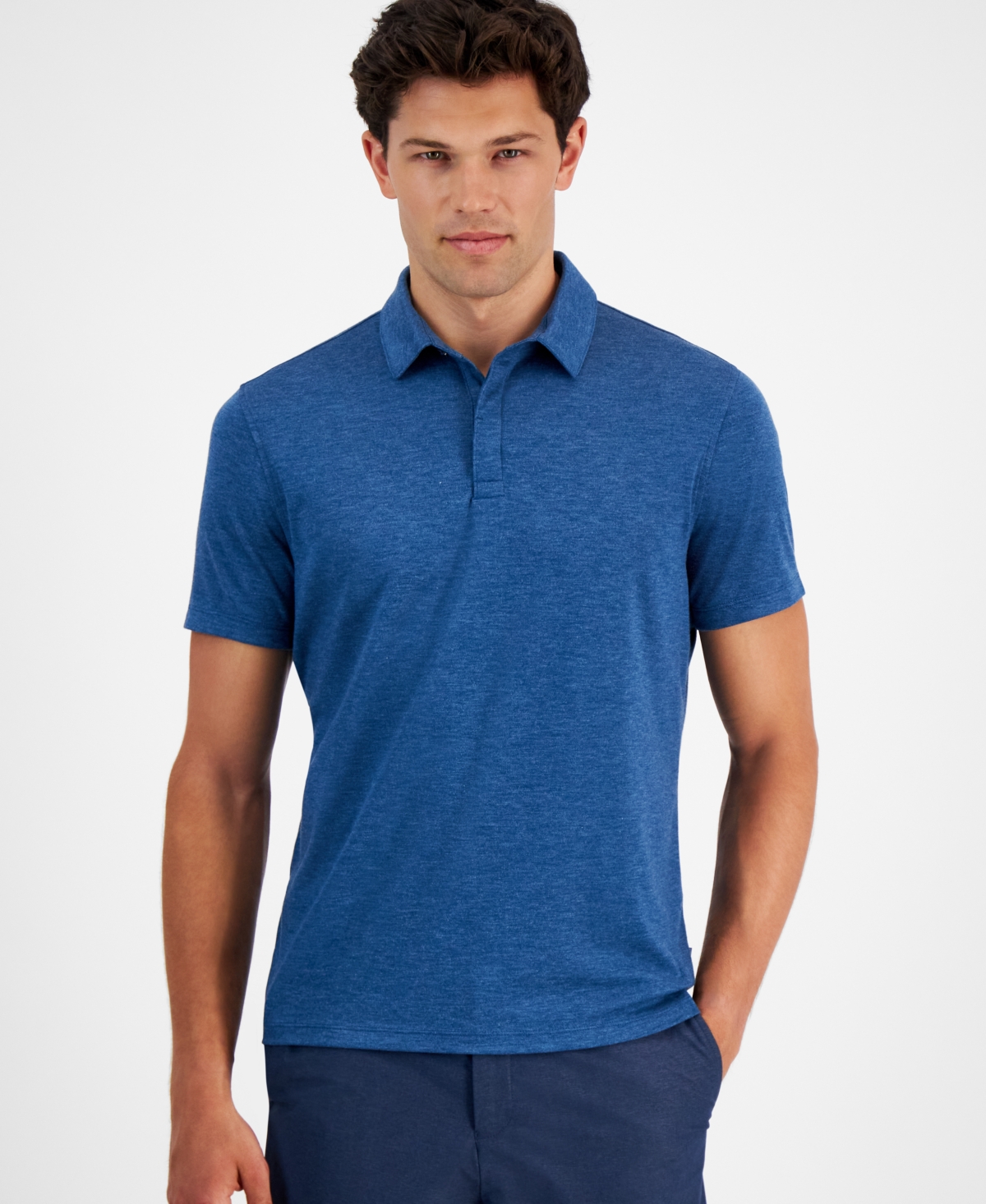 ALFANI MEN'S ALFATECH STRETCH SOLID POLO SHIRT, CREATED FOR MACY'S 