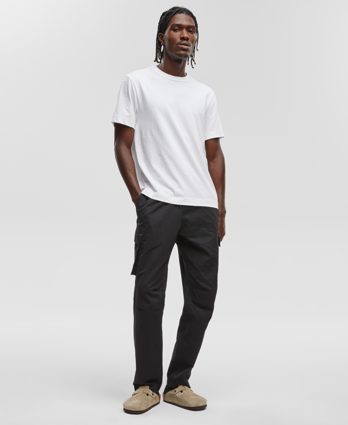 Men's Pull-On Cargo Pants, Created for Macy's - Deep Black