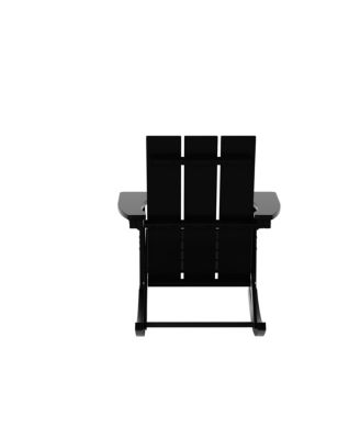 3 Piece Set Outdoor Modern Rocking Chairs with Square Side Table