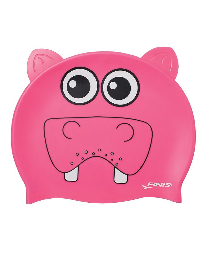 FINIS Animal Heads Silicone Swim Cap For Kids - Fun 3D Animal Designs