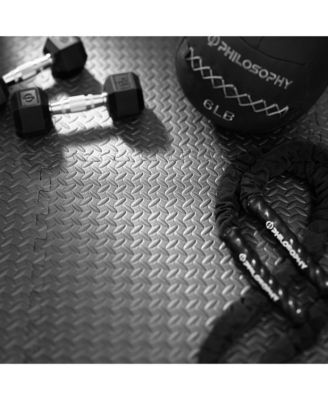 Pack of 36 Exercise Flooring Mats - 12 x 12 Inch Foam Rubber Interlocking Puzzle Floor Tiles - Gray