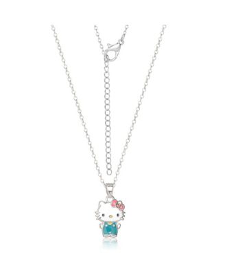 Sanrio Flash Yellow Gold Plated Enamel and Pink Crystal Pendant - 18" Chain