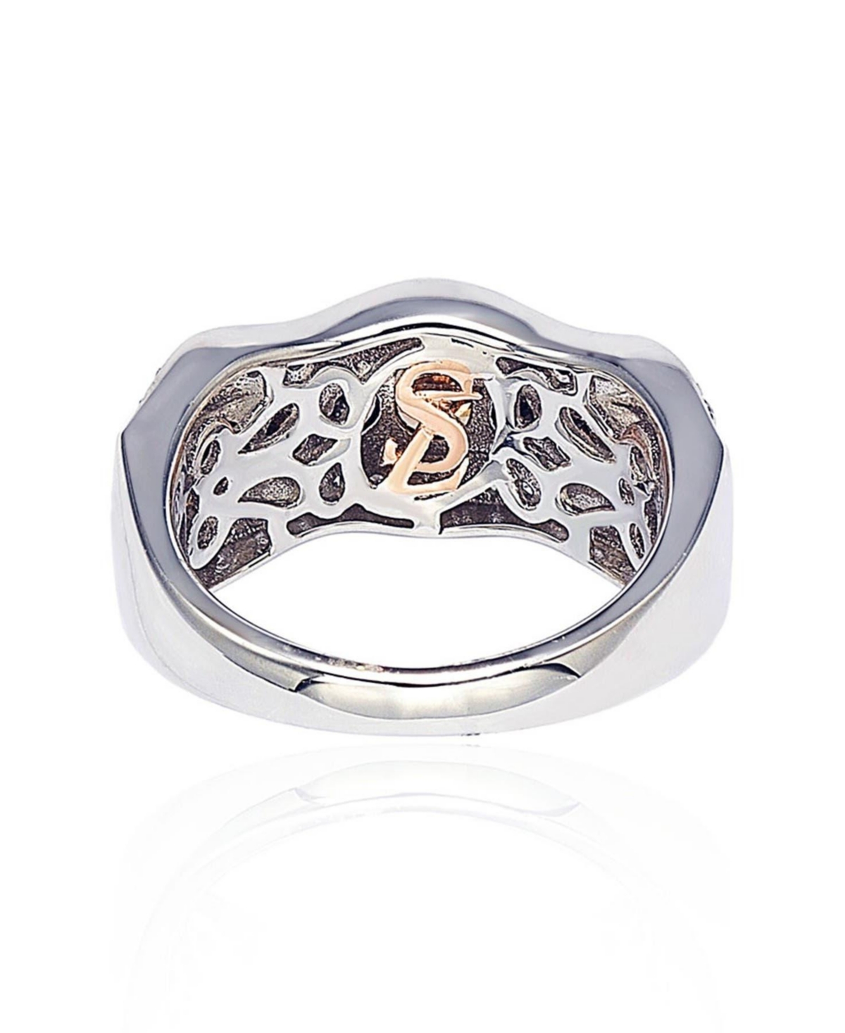 Suzy Levian New York Suzy Levian Sterling Silver Cubic ZirconiaWavy Ring - Brown