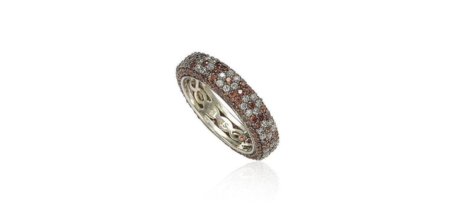 Suzy Levian Sterling Silver Cubic Zirconia Eternity Band Ring