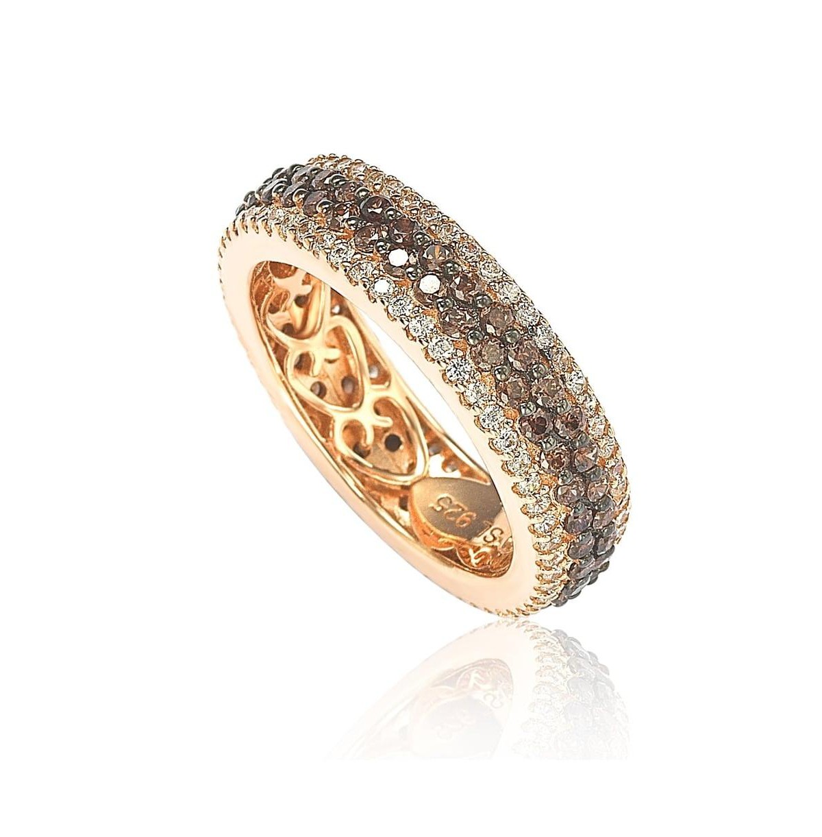 Украшения Suzy Levian New York Suzy Levian Sterling Cubic Zirconia Multi-Row Eternity Band — фото 1
