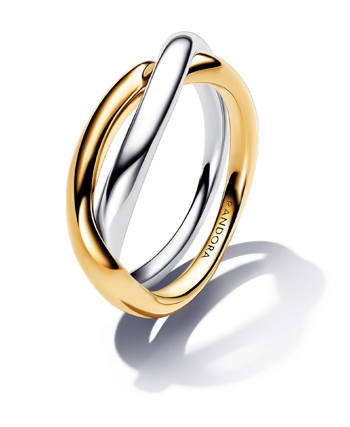 Two-tone Entwined Bands Ring in Sterling Silver and 14k Gold-plated - Silver Gold