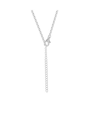 Lilo and Stitch Fashion Stitch Pave Pendant Necklace, 16+3" Silver Chain