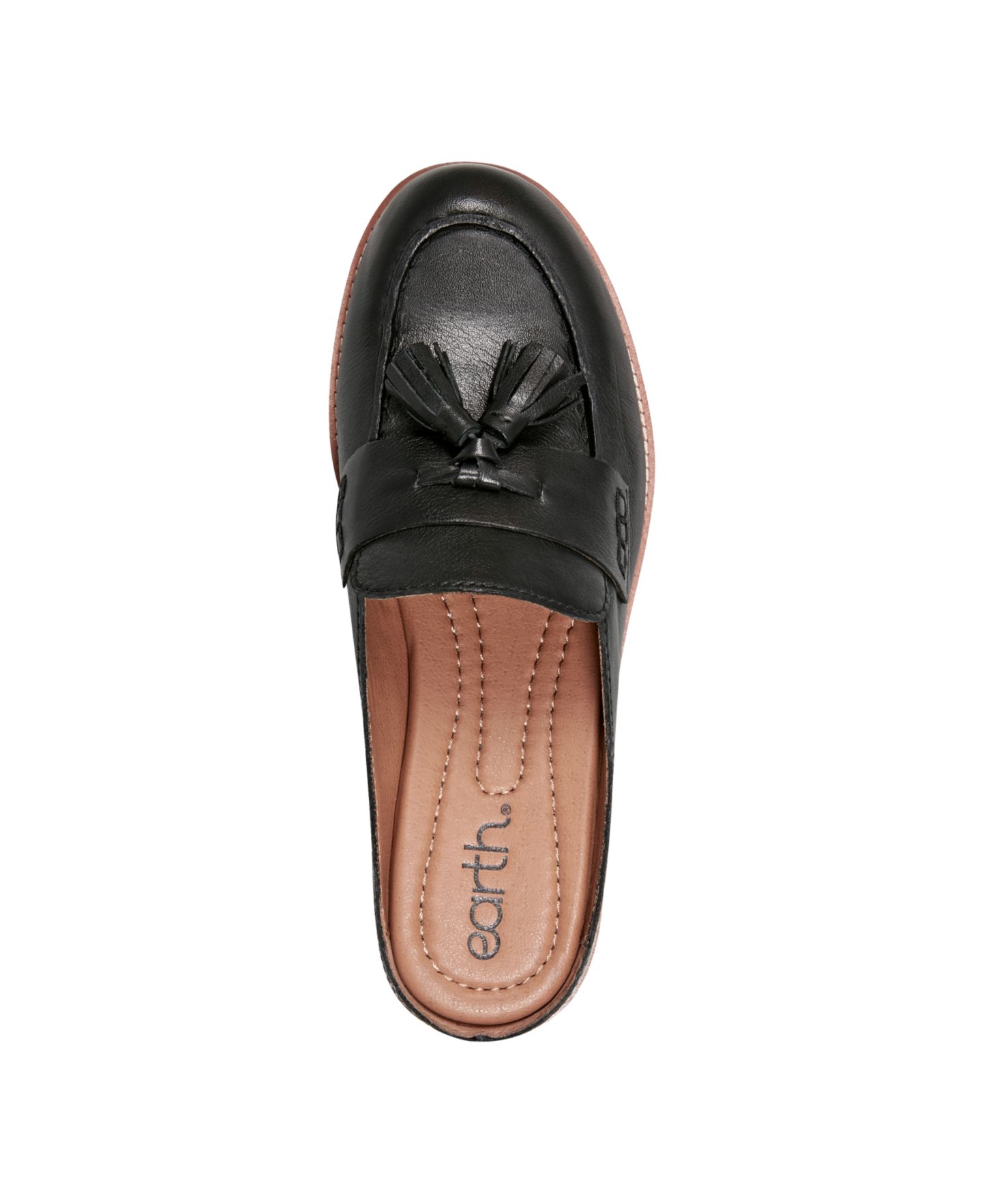 Женские сабо Earth Everett Tassels Slip-On Mule, цвет: Чёрный кожаный — фото 4
