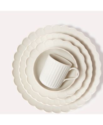French Perle Scallop 4 Piece Place Setting