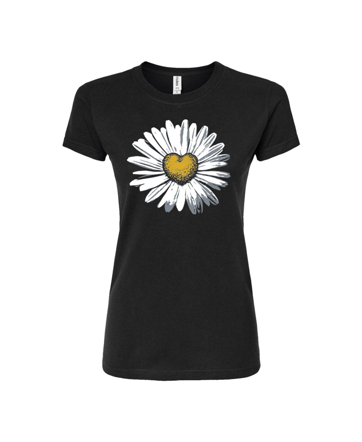 Trendy Juniors Daisy Heart Graphic Tee - Black