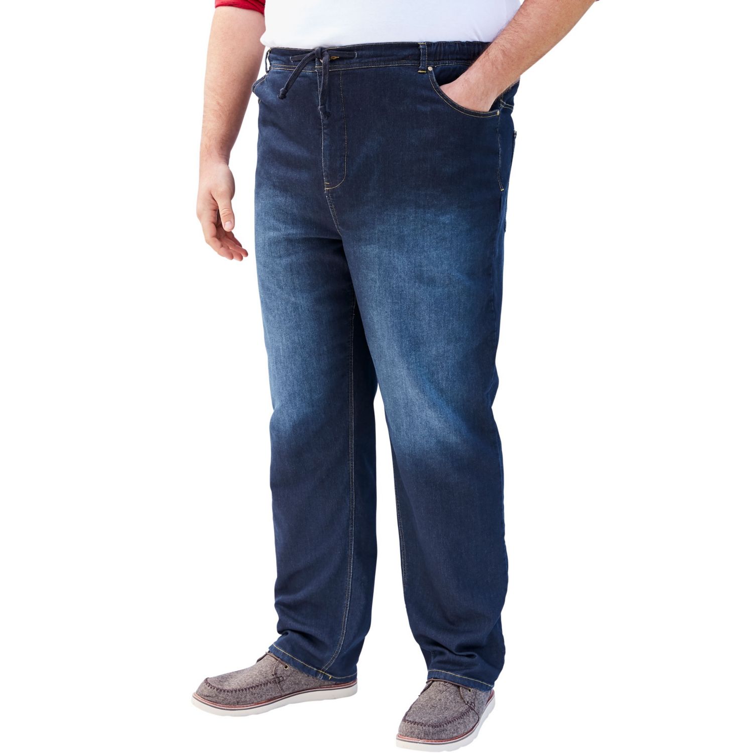Men's 5-Pocket Relaxed Fit Denim Look Sweatpants