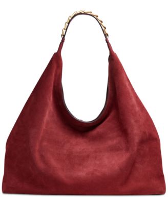 Donna Karan Bellmore Extra Large Suede Hobo With Bezel Strap Macy s