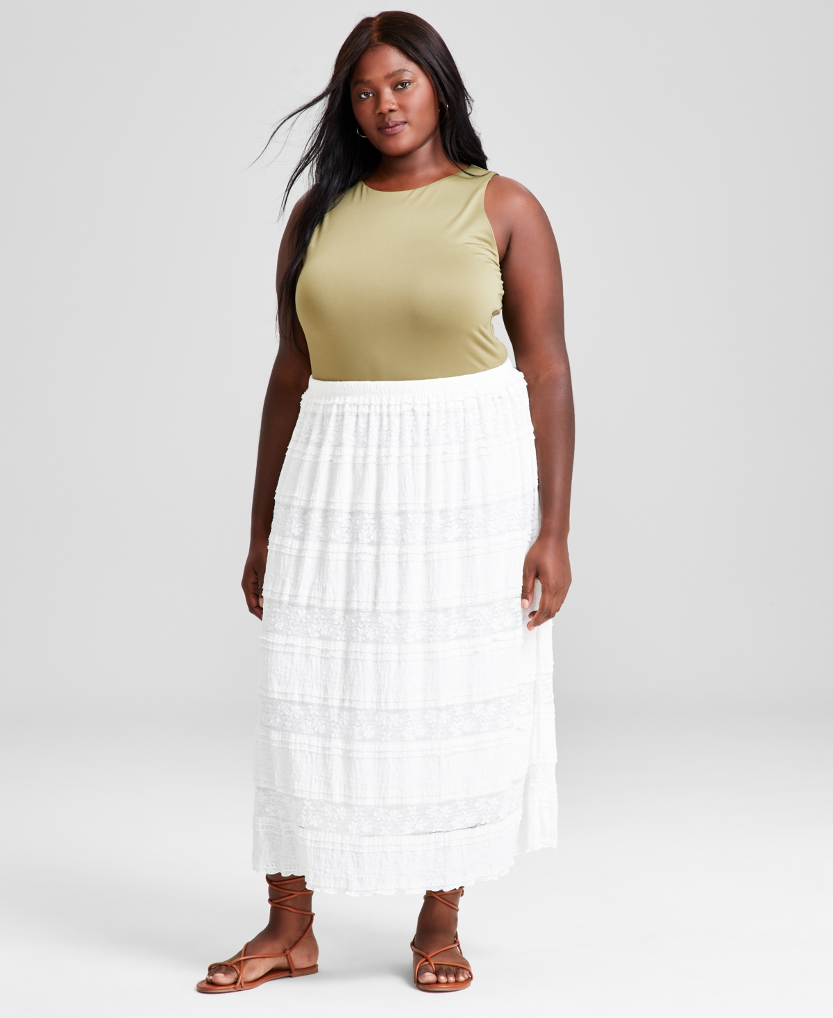 Trendy plus size skirts online