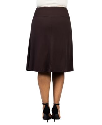Plus Size A Line Elastic Waist Skirt
