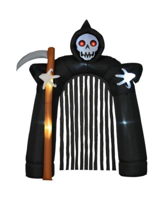 HOMCOM Giant 9.5FT Large Halloween Inflatables Archway with Grim Reaper ...