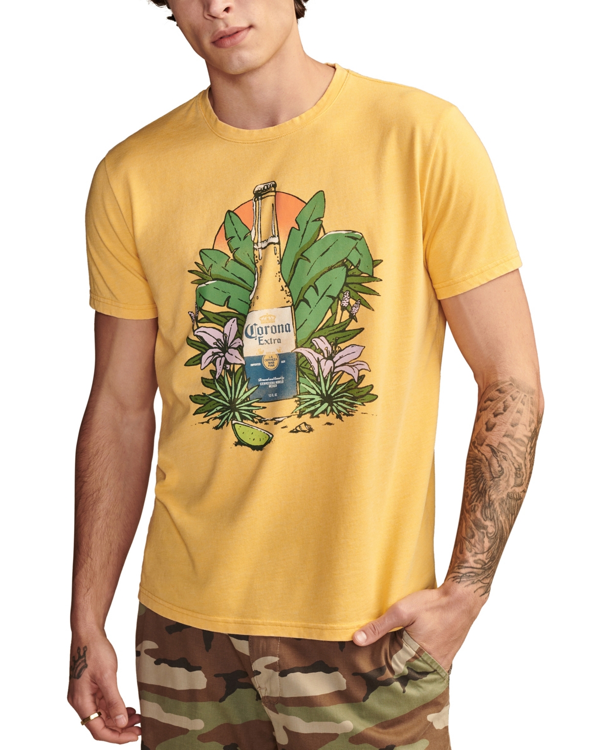 Lucky Brand Men's Corona Tropical T-shirts In Yellow