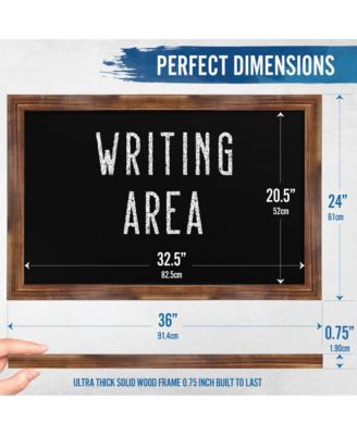 Wall Mounted Magnetic Chalkboard with Wooden Frame