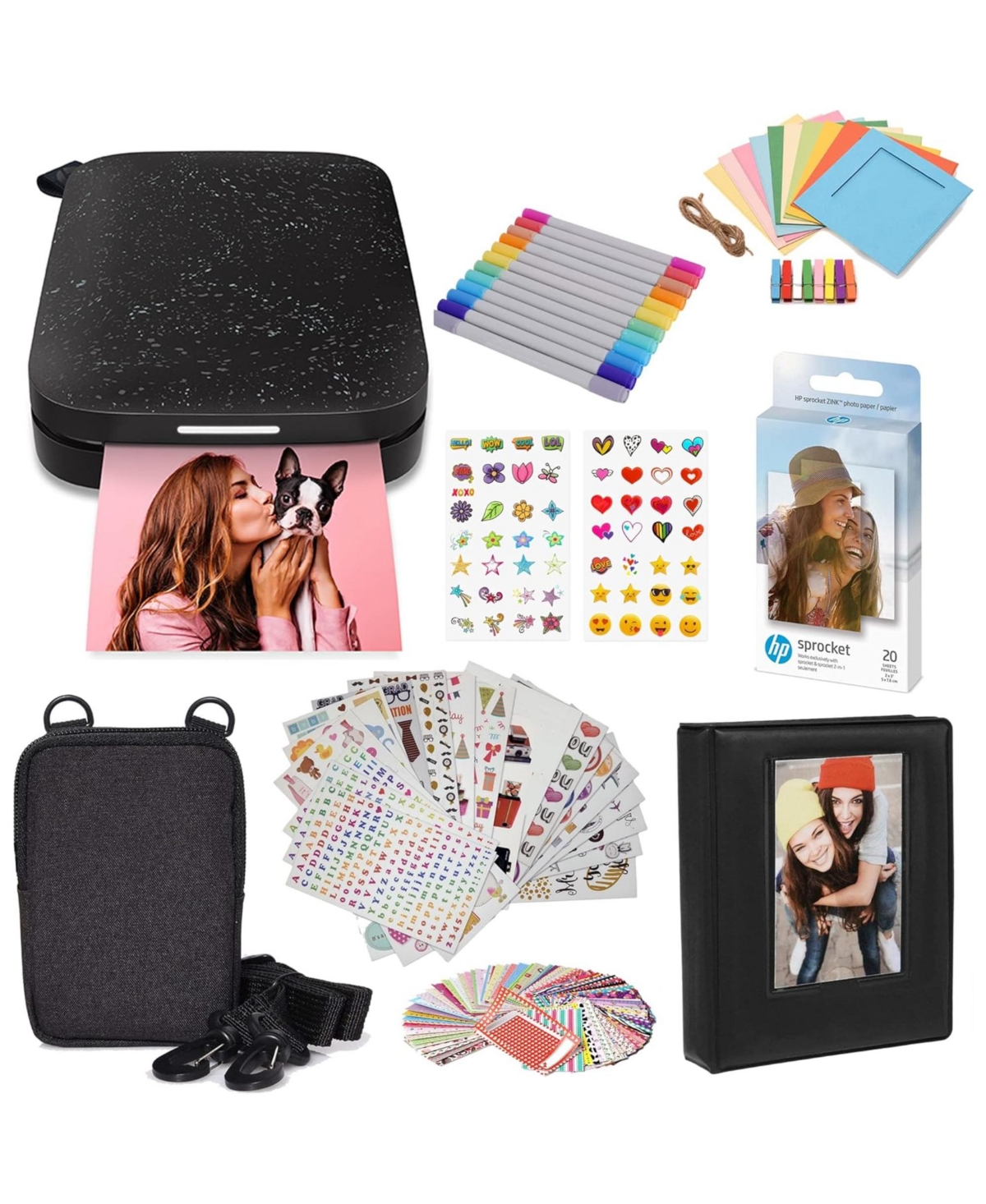 Hp Sprocket Portable 2x3" Instant Photo Printer & Accesories Starter Bundle