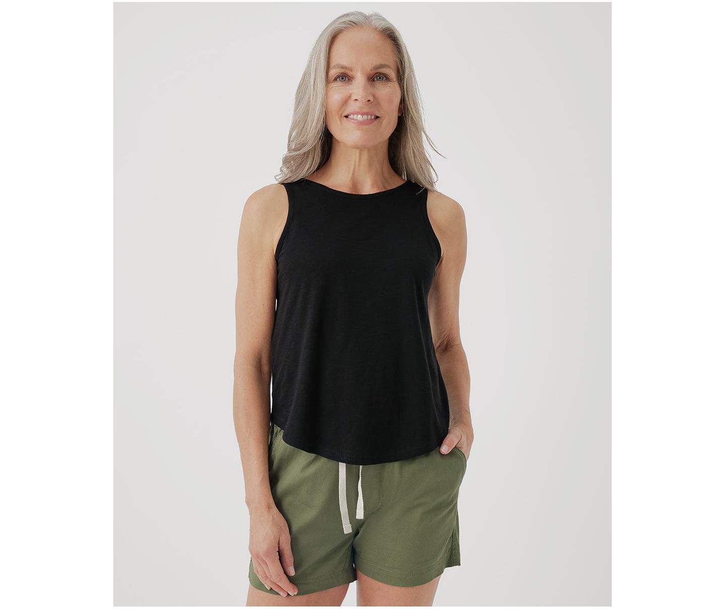 Женский топ Pact Organic Cotton Featherweight Slub Reversible, цвет: Чёрный — фото 1