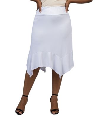 Plus Size Elastic Waist Handkerchief Skirt