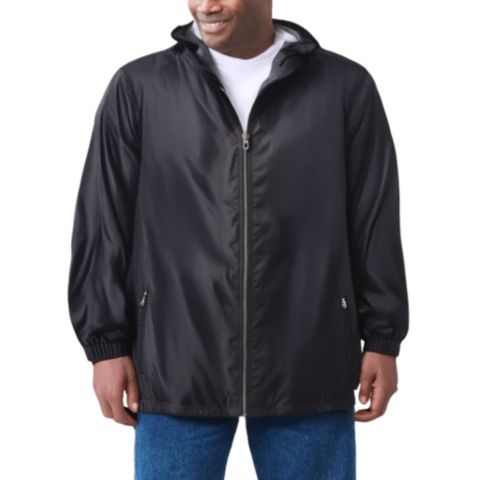 Мужская куртка KingSize Jersey-Lined Windbreaker, цвет: Чёрный