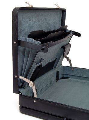 Mens Briefcase Expandable Genuine Leather Attache Briefcase For Men Dual Combination Lock Business Case