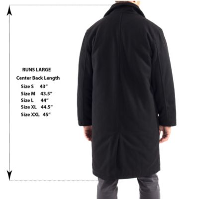 Men's Zach Men s Wool Blend Overcoat – Knee-Length Trench Coat, Runs Large for Layering Over Suits or Sweaters