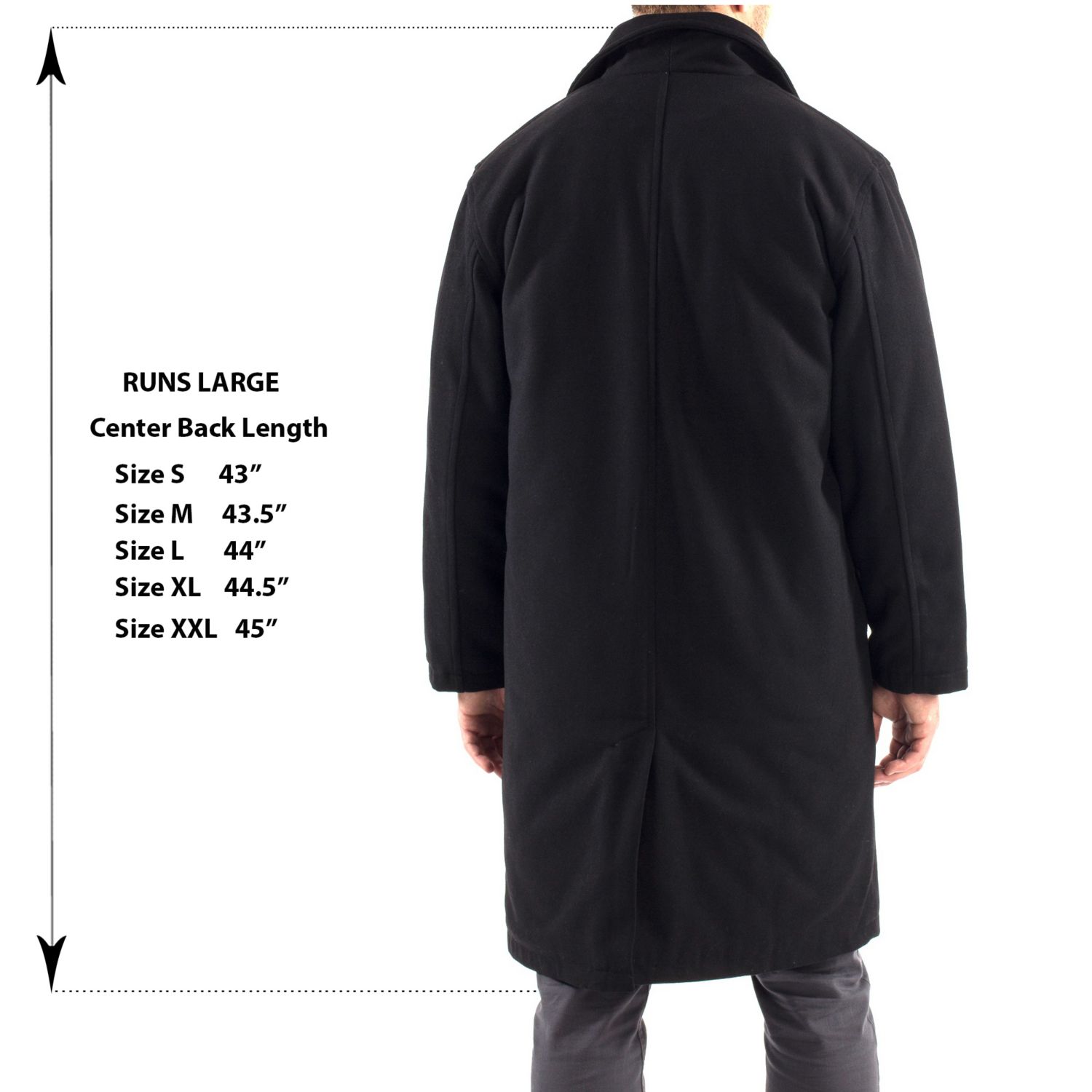 Men's Zach Men s Wool Blend Overcoat - Knee-Length Trench Coat, Runs Large for Layering Over Suits or Sweaters
