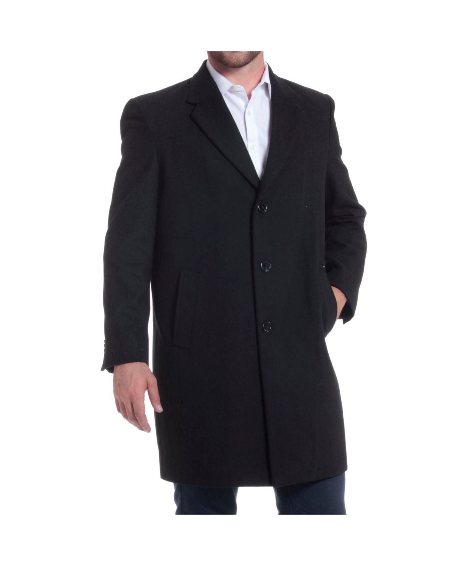 Men's Luke Wool Tailored 37" Walker Jacket Top Coat Car Coat Overcoat