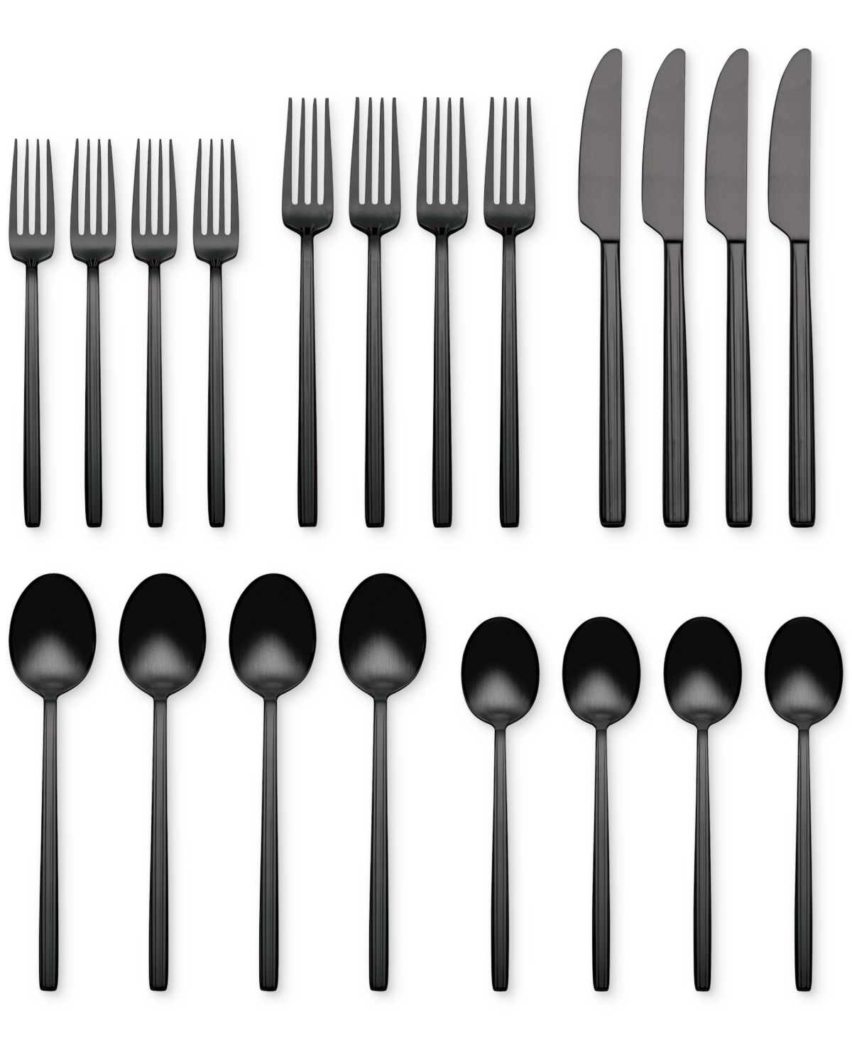 Oneida Dean Satin Black 20-piece Flatware Set In Stainless