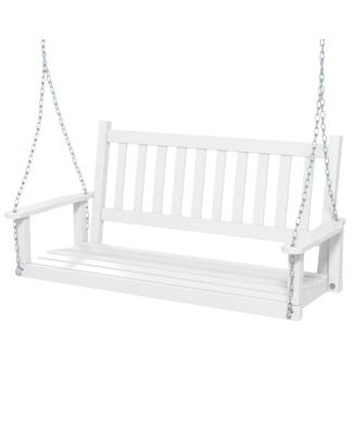2-Person Wooden Outdoor Porch Swing Heavy Duty Patio Hanging Bench Chair