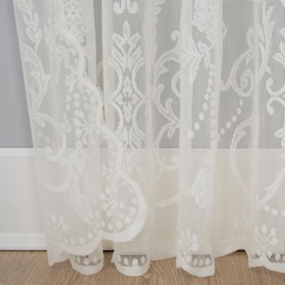 Ariella Floral Lace Sheer Rod Pocket Curtain Panel