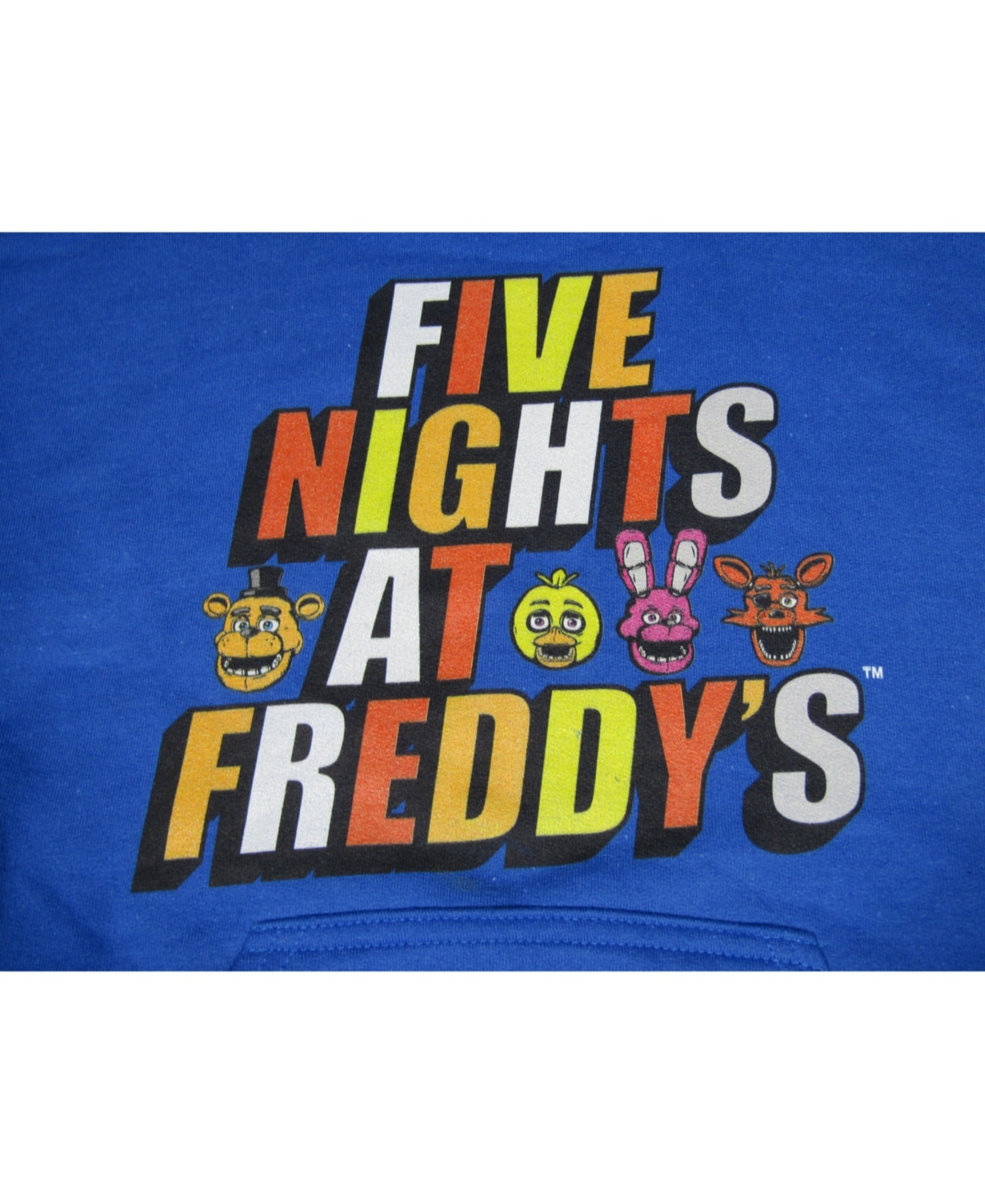 Five Nights at Freddy's Boys Multi-Colored Text Logo RoyalSweatshirt - Blue