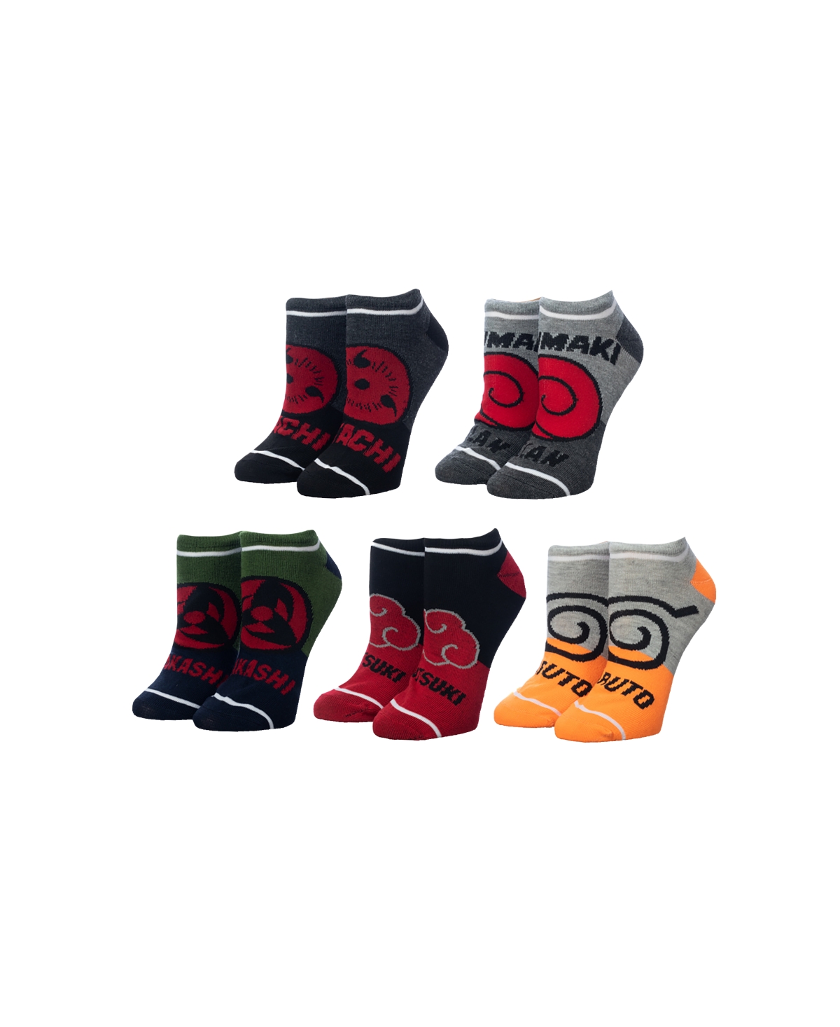 Men's Anime Colorblock Casual Ankle Socks for Men 5-Pack - Multicolored