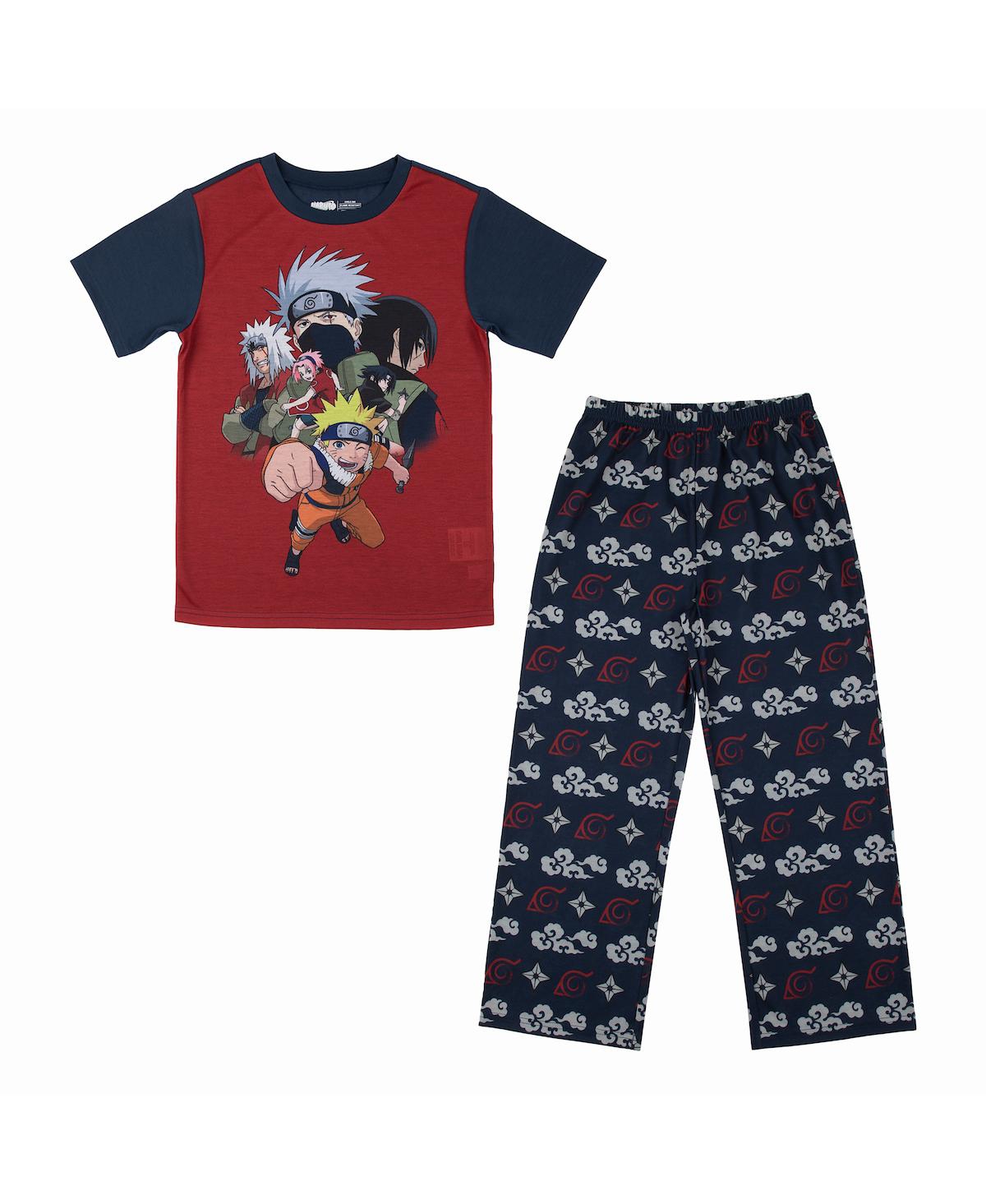 Naruto Boys Youth 3-Piece Sleep Set with Tee Shirt, Shorts, and Sleep Pants