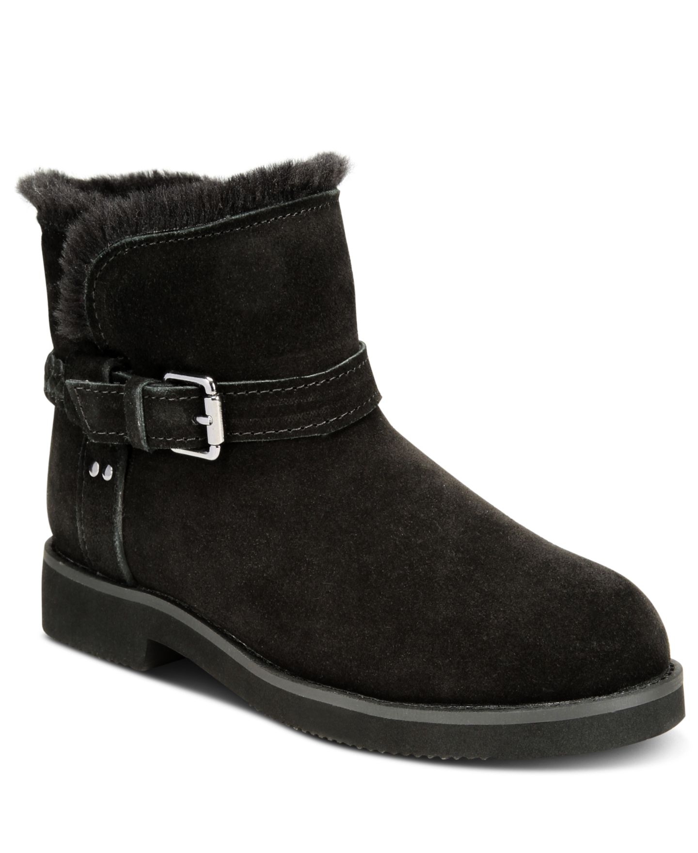 Женские ботинки Style & Co Korri Pull-On Buckled Winter Booties, цвет: Чёрный — фото 1