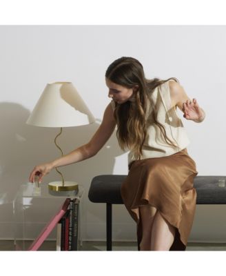 Squiggle 22" LED Contemporary Modern Table Lamp with Empire Shade