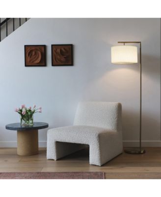 Montage Modern 60" LED Arc Floor Lamp with Pleated Fabric Shade