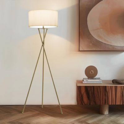 Jaxon 60" LED Contemporary Tripod Floor Lamp with Pleated Shade
