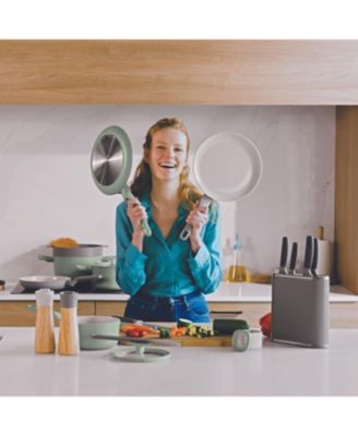 Balance Non-stick Ceramic 2Pc Frying Pan 9.5" and Nylon Turner 13.75", Recycled Aluminum