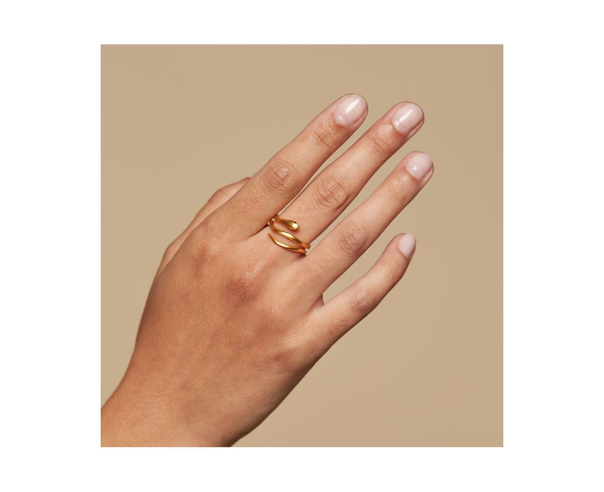 Satya JewelryCoils Black Snake Ring - Gold