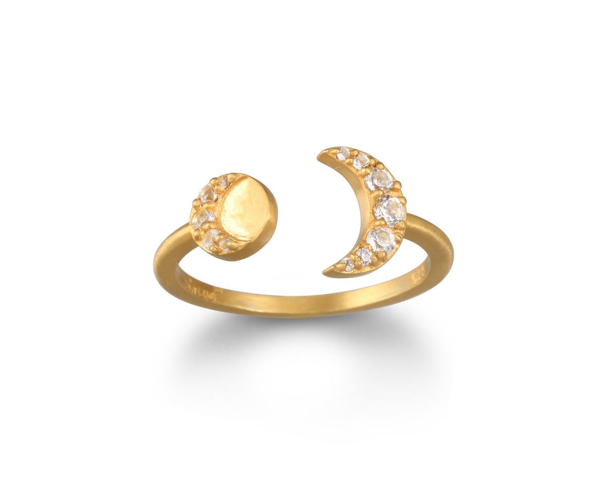 Auroral Bodies Moon Adjustable Ring - Gold