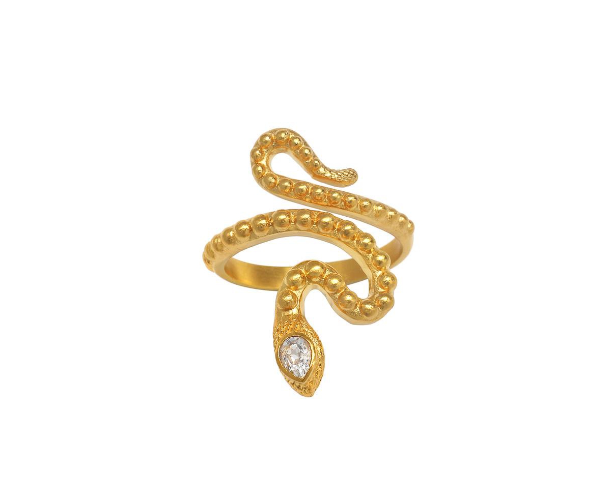 Beauty is Timeless Snake Adjustable Ring - Gold