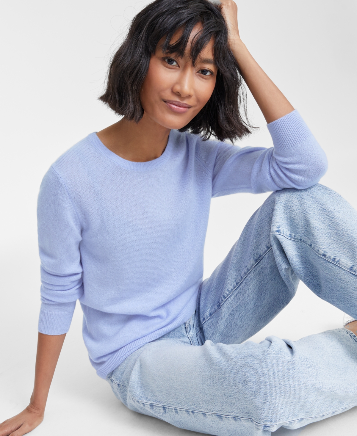 Charter Club 100% Cashmere Women's Long-Sleeve Crewneck Sweater, Created for Macy's