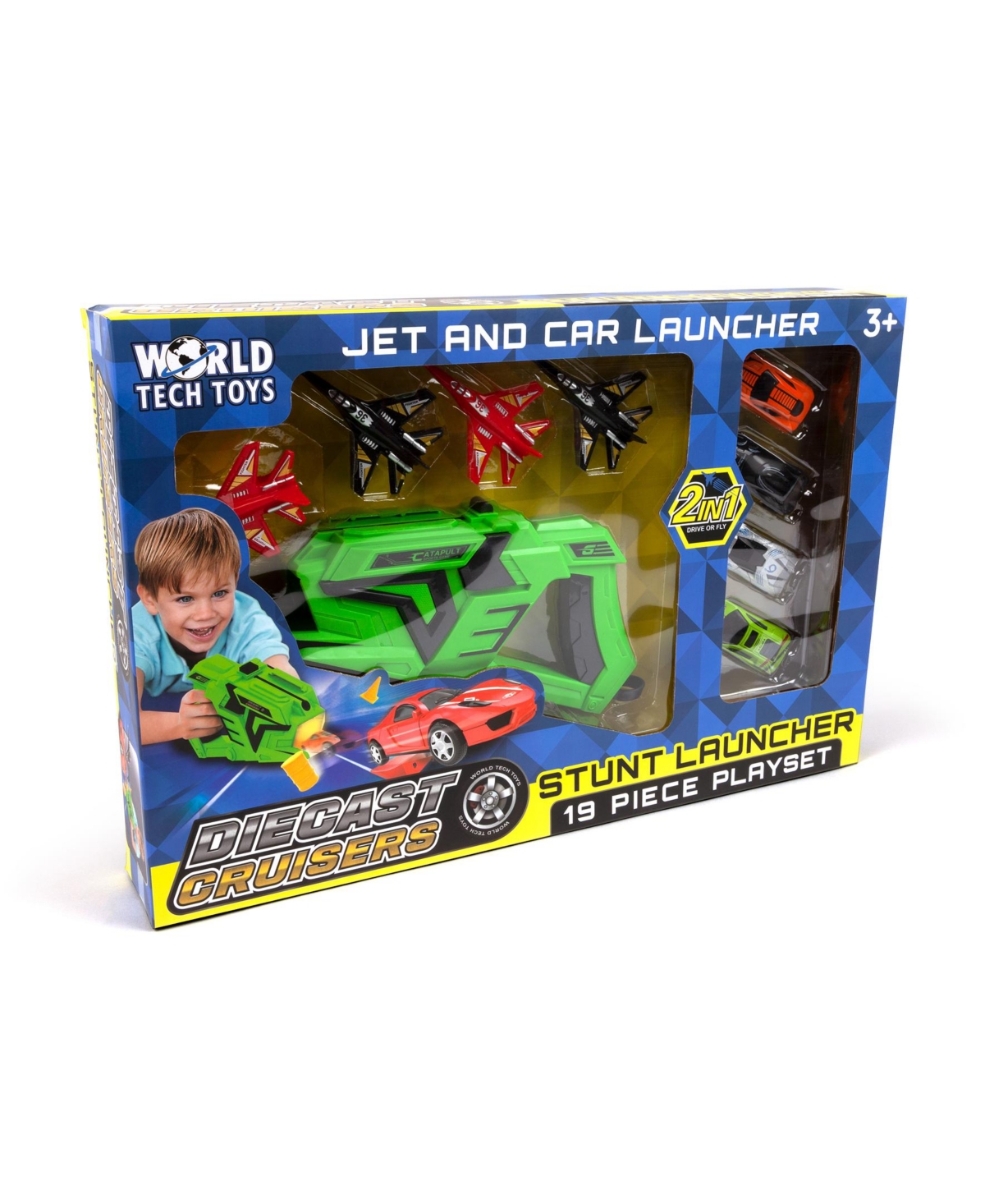 World Tech Toys Diecast Cruisers Car Jet Stunt Launcher In Multi