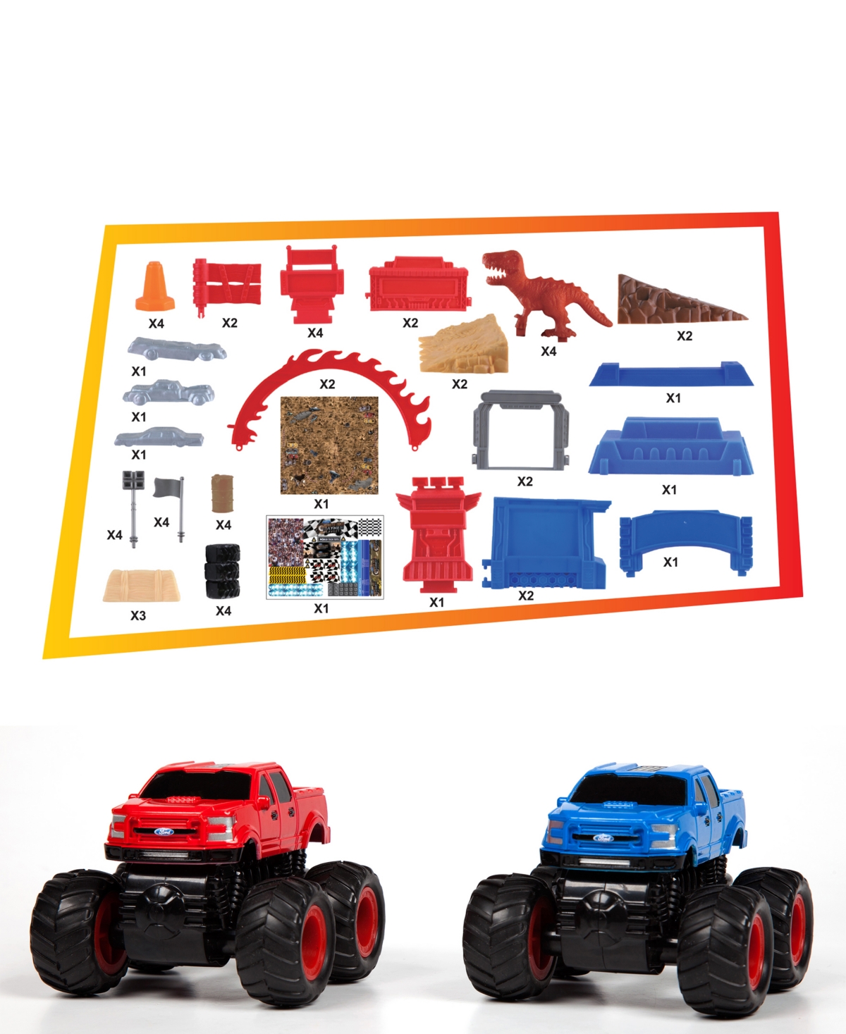 World Tech Toys 54pcs Monster Truck Mayhem Friction Play Set In Multi