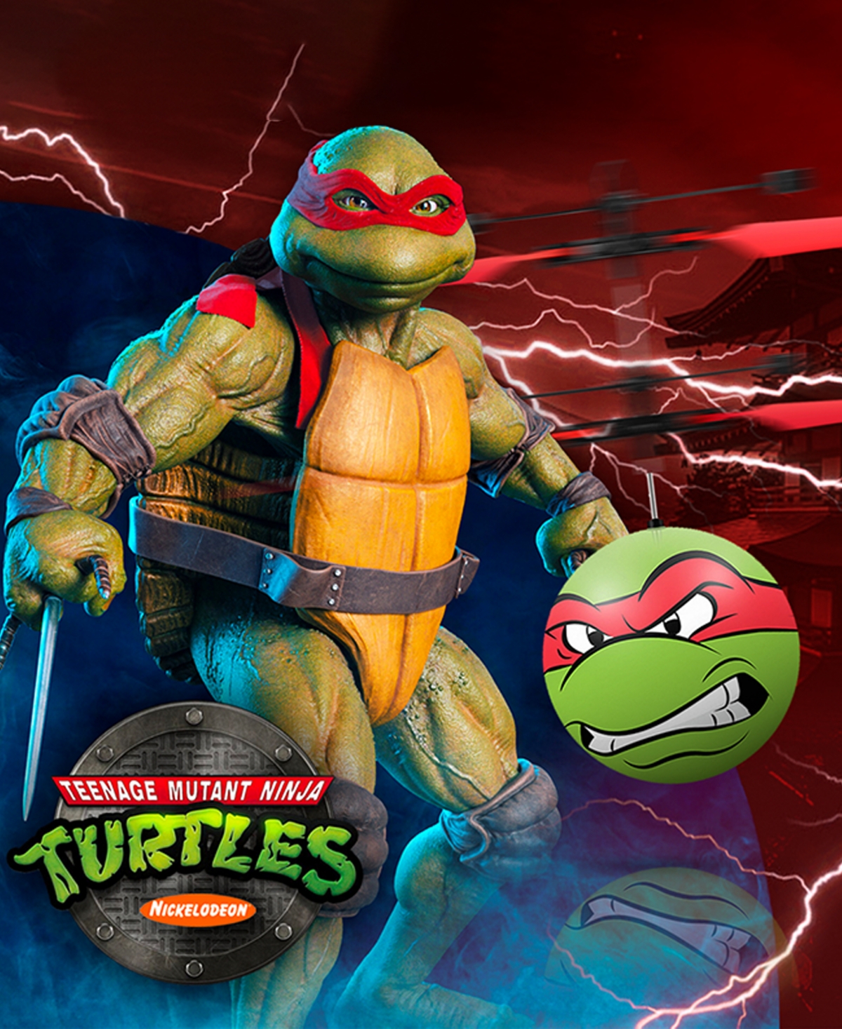 World Tech Toys Nickelodeon Tmnt Raphael Ufo Ball Helicopter In Multi