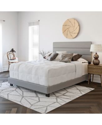 Napoli Leather Upholstered Platform Bed Frame with Tri-Panel Adjustable Headboard - Boyd Sleep