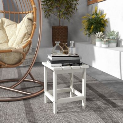 15" Adirondack Patio Side Table, HDPE Outdoor End Table,